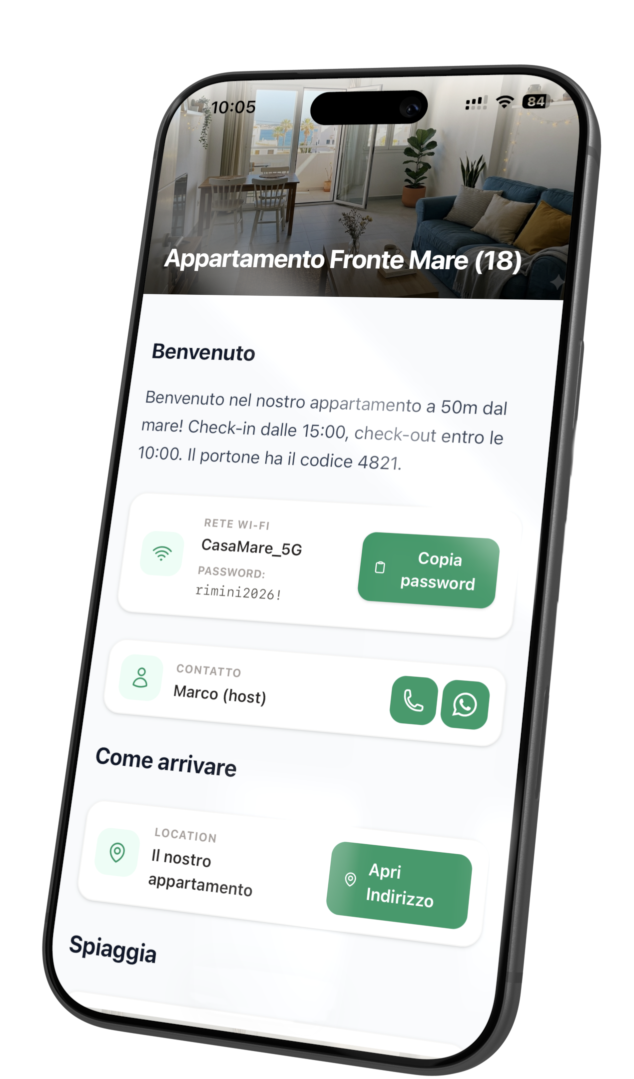 Guida digitale per Airbnb e case vacanza con informazioni ospiti